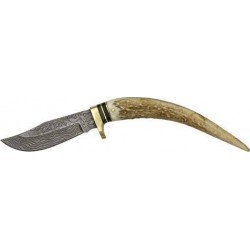 Damascus Stag Spike Knife