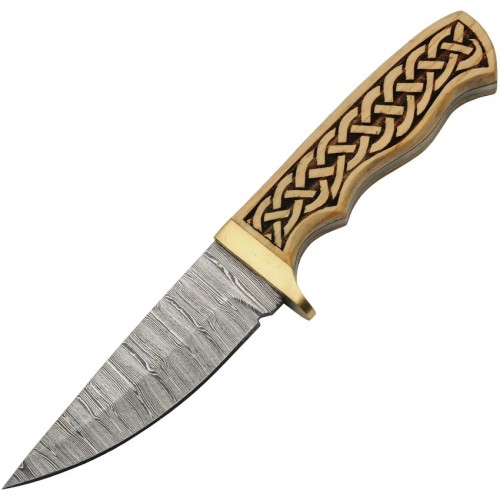Damascus Celtic Band Fixed Blade Knife