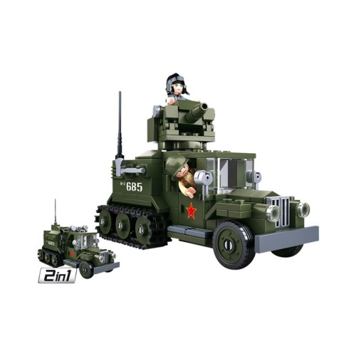 Sluban Military Bricks B0685 WWII Allied Half Track  2in1