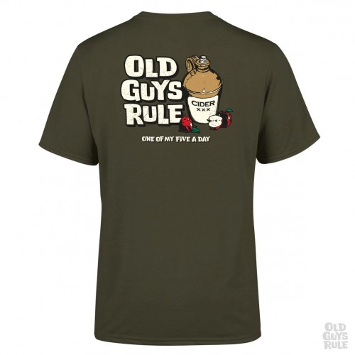 Old Guys Rule 'Five a Day 3' Tshirt- Olive