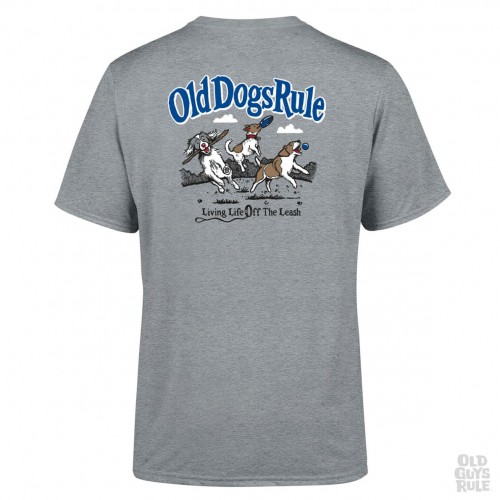 Old Guys Rule 'Old Dogs Rule' Tshirt- Grey