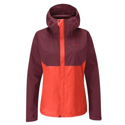 Rab Women's Downpour Eco Jacket Deep Heather/Red Grapefruit