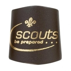Scouts Gold Embossed Leather Woggle