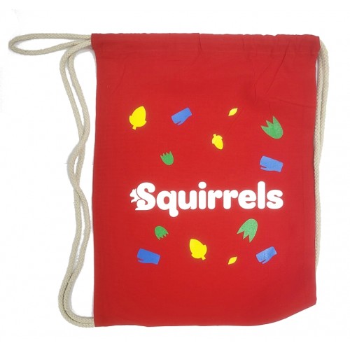 Squirrels Cotton Drawstring Bag